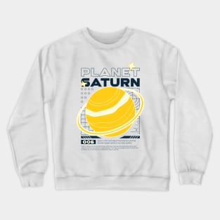 Planet Saturn Space Galaxy Universe Stars Astronomy Crewneck Sweatshirt